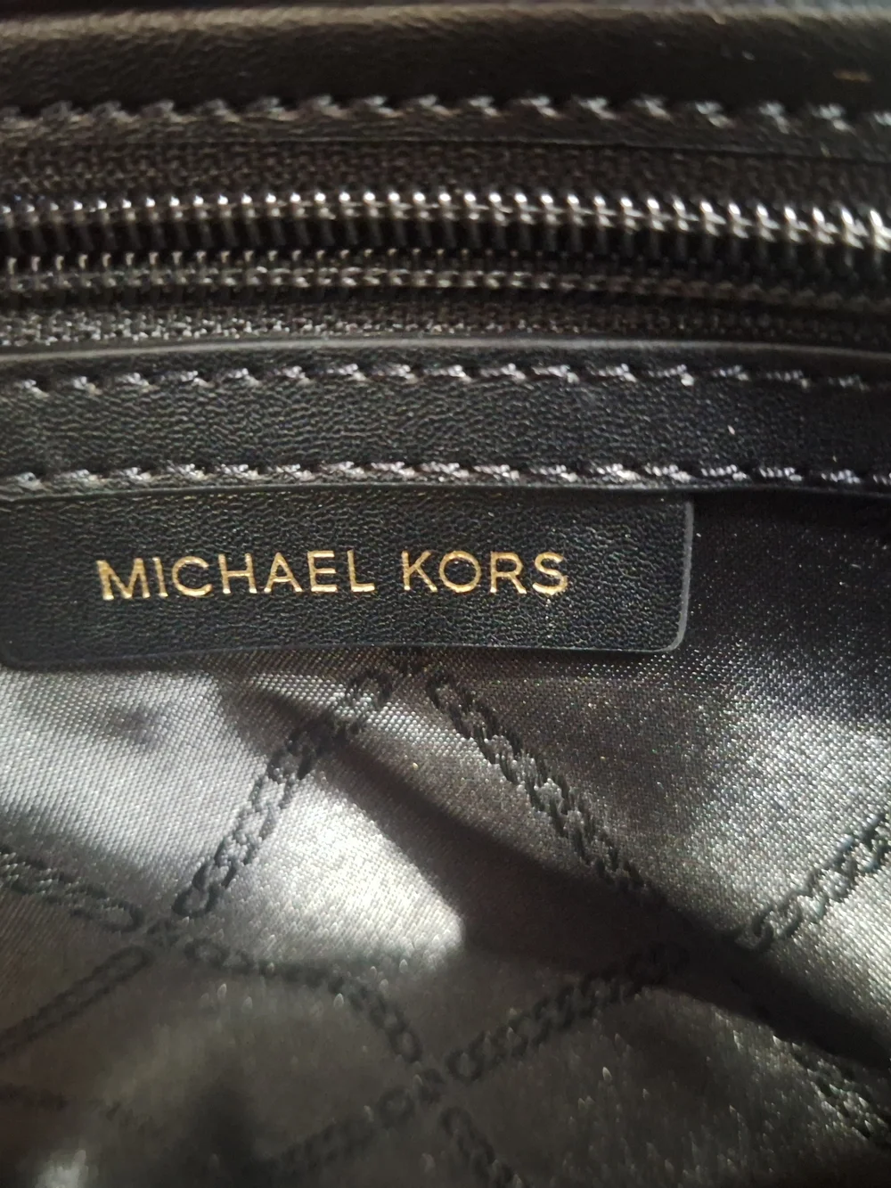 Michael Kors Black Pebbled Leather Mini Backpack with Gold Accents